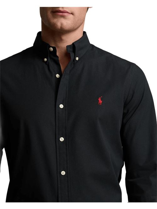 camicia uomo popeline stretch black POLO RALPH LAUREN | 710928254006